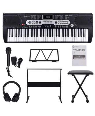 61-Key Beginners Electronic Keyboard Piano Set with LCD Screen, Ideal for Keyboard Piano Beginners