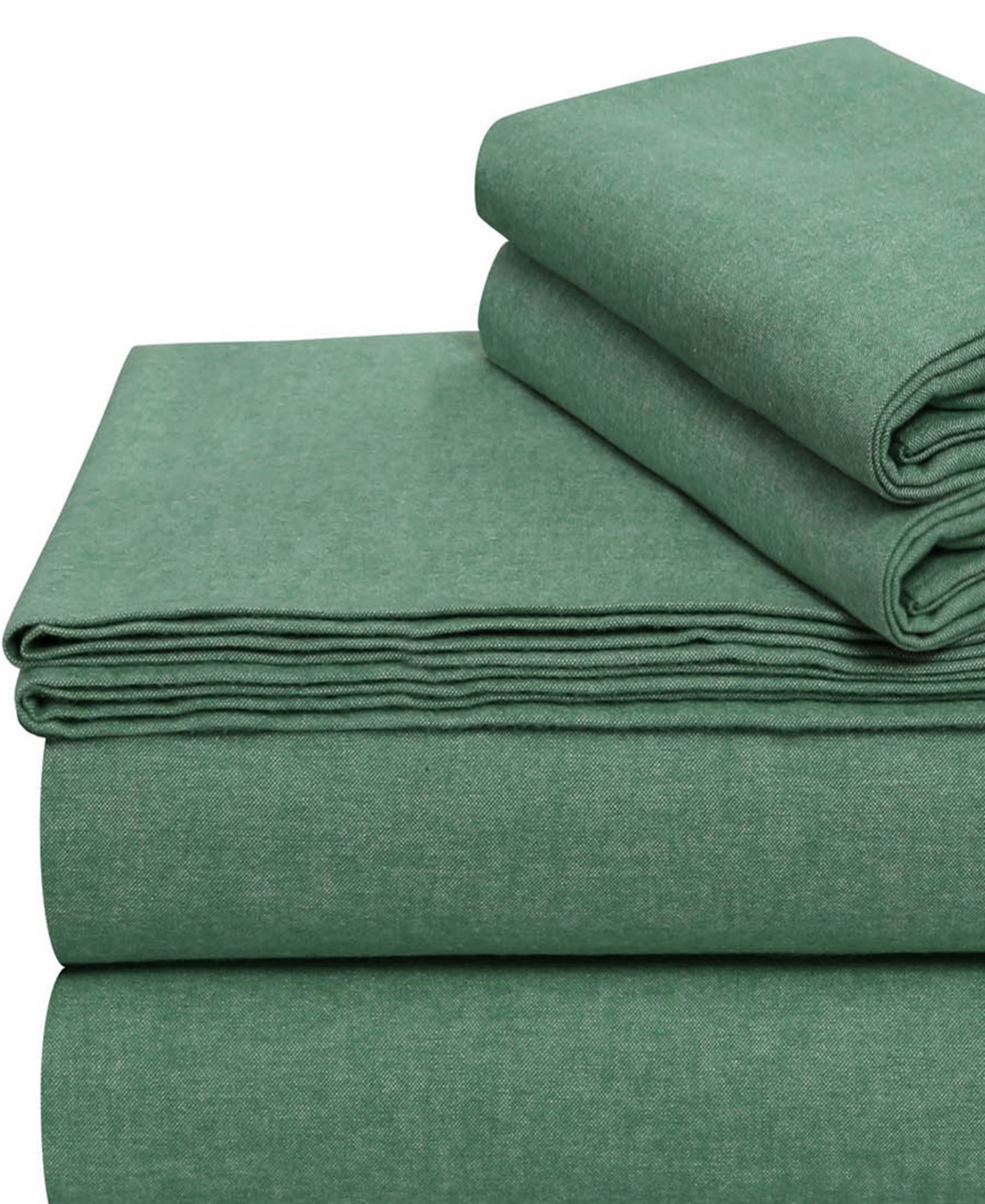 Tribeca Living Portuguese Cotton 4-pc. Extra Deep Pocket Sheet Set, Queen In Green