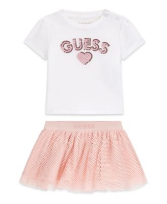Baby Girls' Short-Sleeve T-Shirt and Skirt, 2-Piece Set