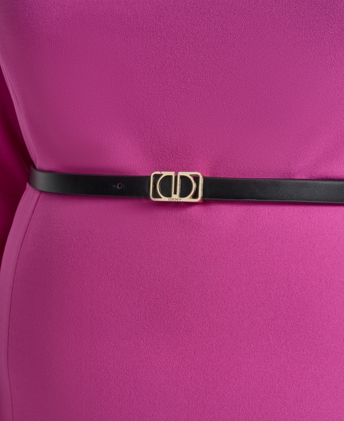 Dkny Plus 3/4-Sleeve Asymmetrical Neck Sheath Dress