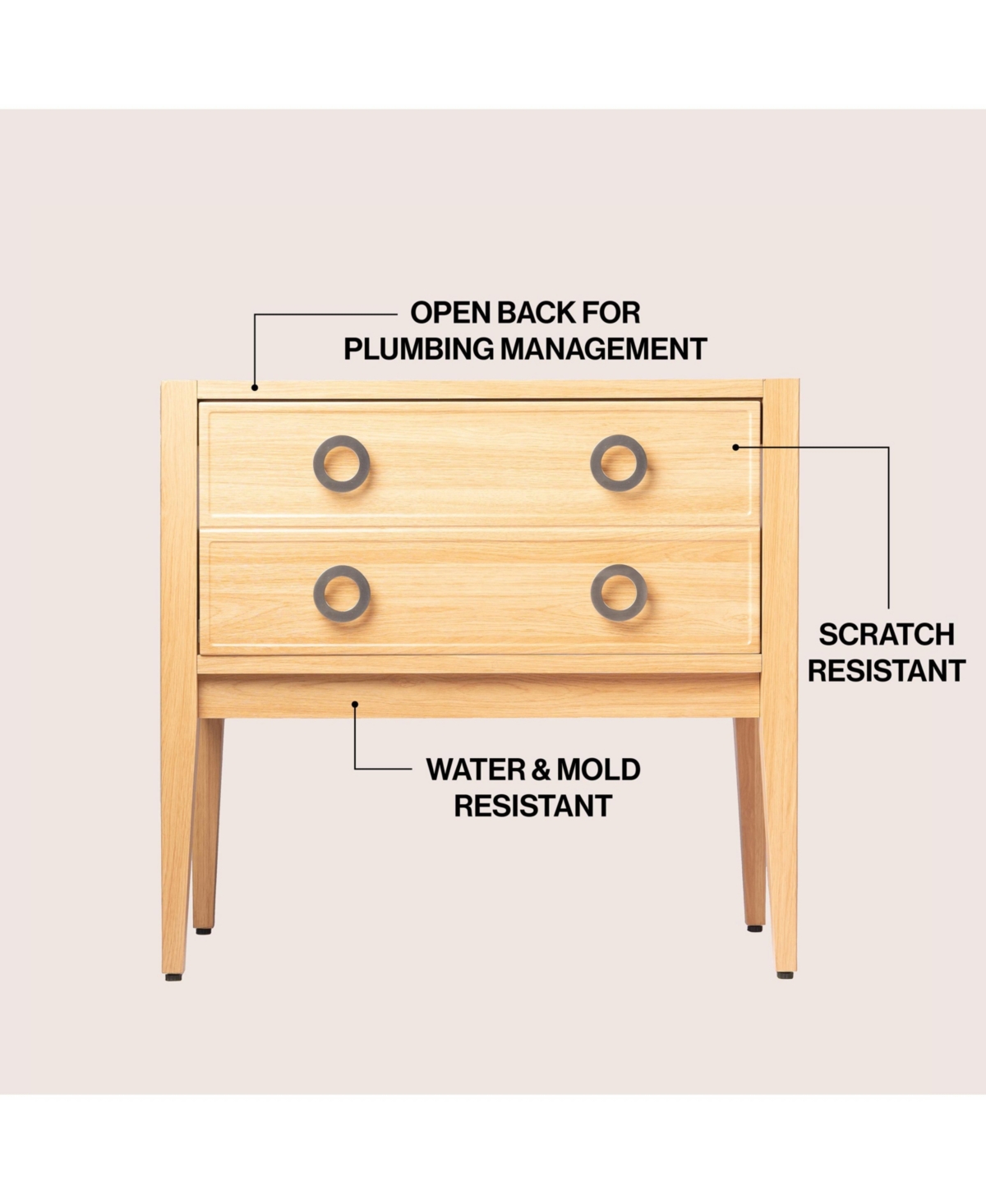 Jonathan Y Corbin Classic 1-Drawer Bath Vanity Base Only (Sink Basin Not Included