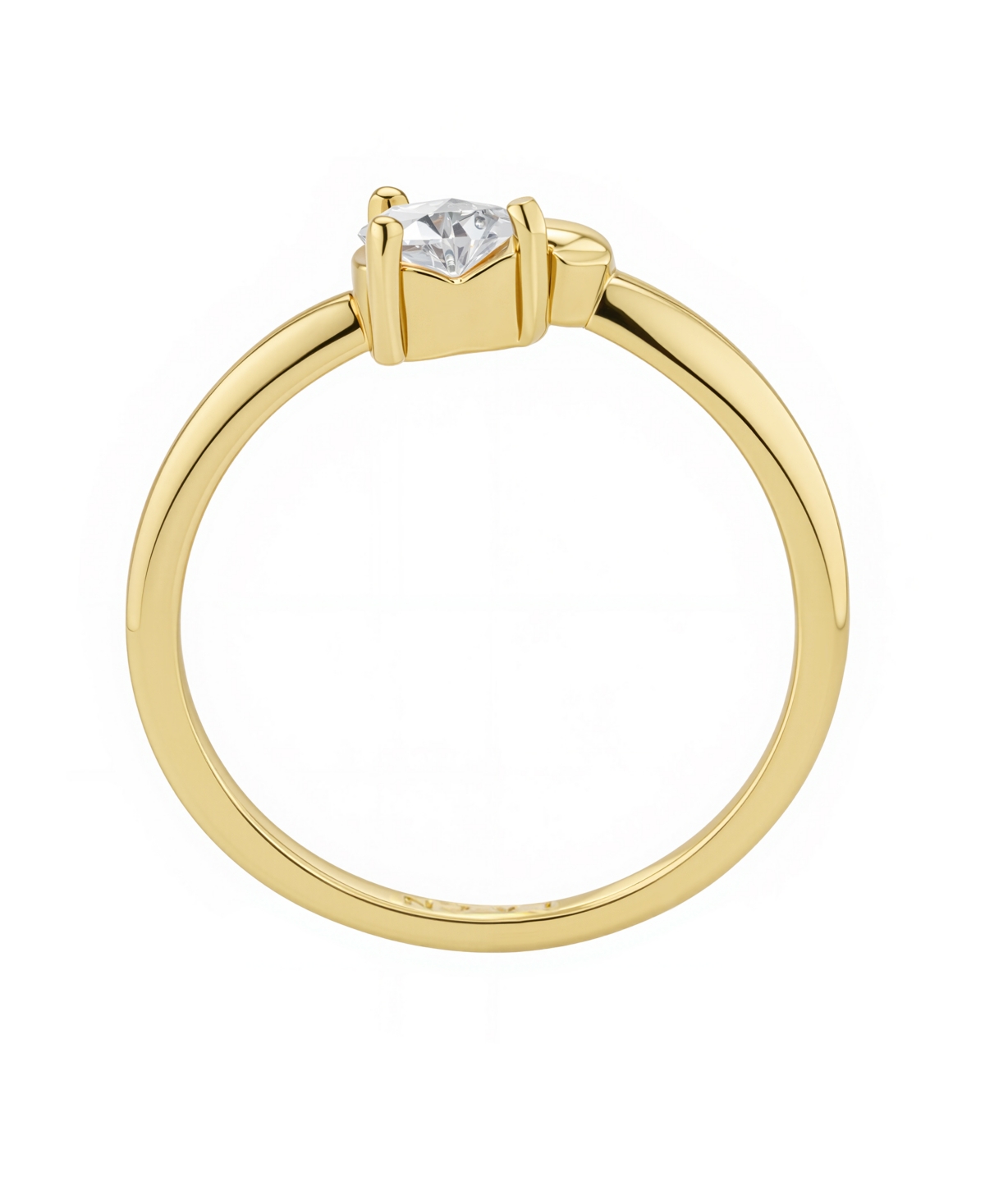 Unwritten Cubic Zirconia Gold Plated Heart Bypass Ring In Gold