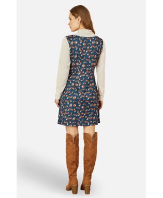 Women's Fox Long Sleeve Layered Tunic Dress