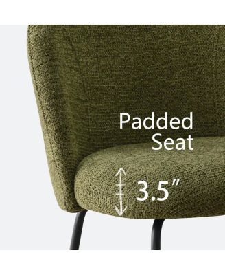 5-Piece Round Dining Table Set, 39.5'' MDF Wood Top with Metal Base and Upholstered Chairs for Small Spaces-Maison Boucle