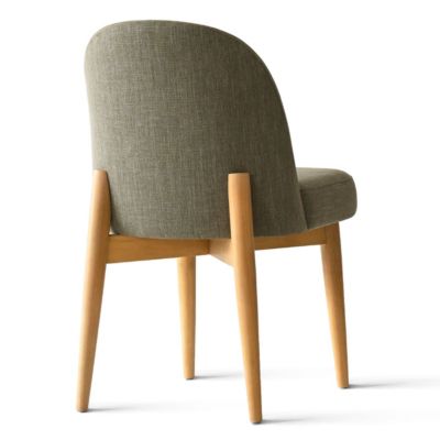 3-Piece Round Dining Table Set, 34.5'' MDF Wood Top with Metal Base and Upholstered Wood-Leg Chairs for Small Spaces-Maison Boucle