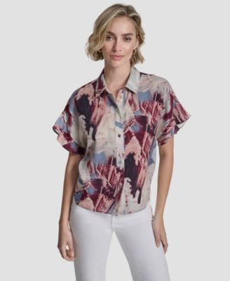 Women's Short-Sleeve Button-Front Shirt
