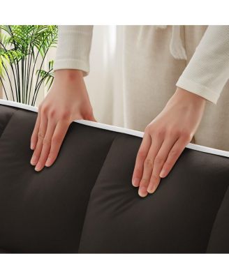 2-Seater Sofa Bed with Pull Out Sleeper, USB & Type-C Charging, Adjustable Backrest, Modern Velvet Loveseat for Small Spaces