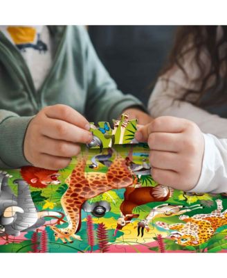 3x100 Pcs Puzzles for Kids - Park, Wild Africa, Construction