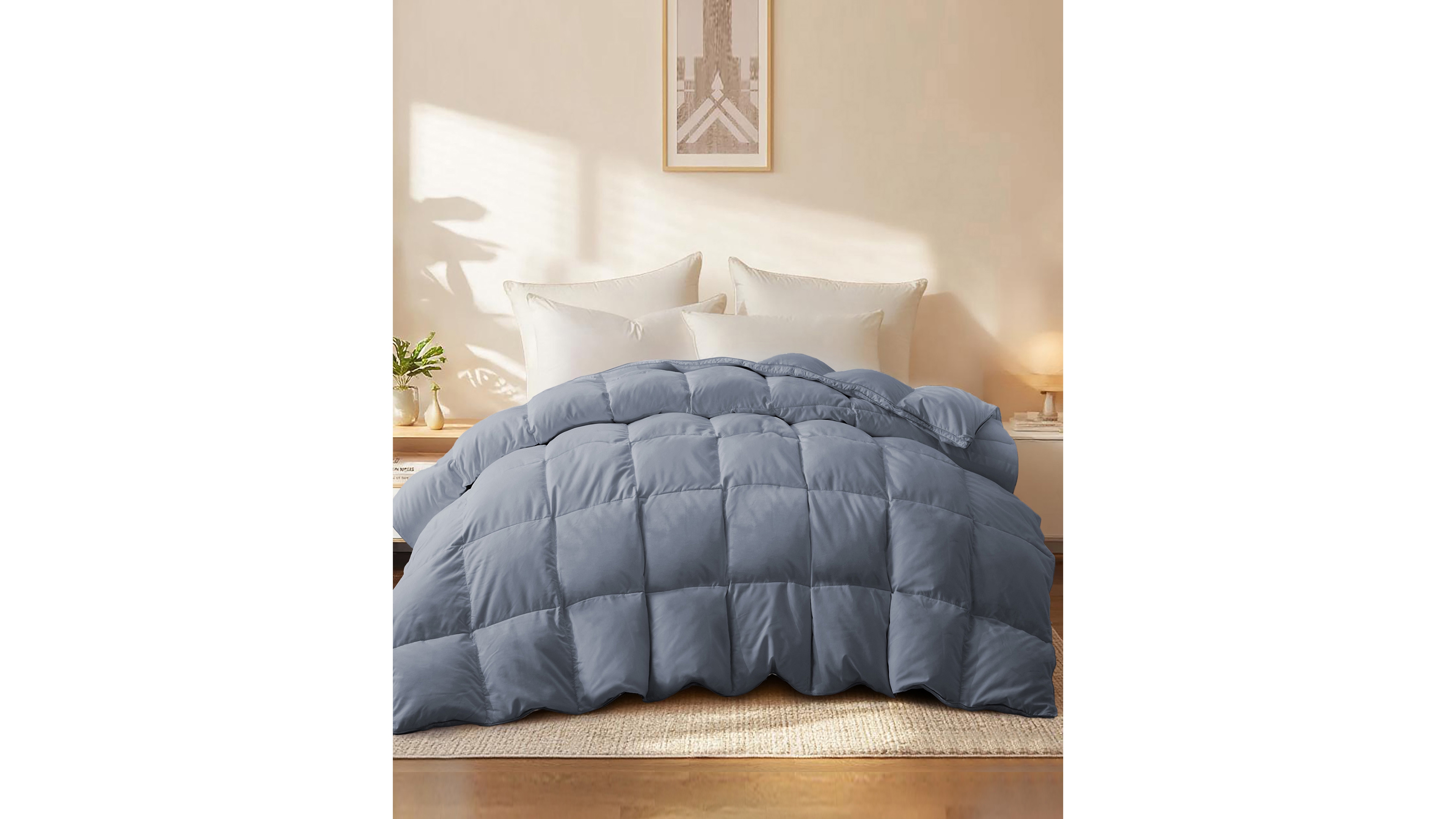 Unikome Medium Warmth Goose Feather Down Fiber Comforter, King