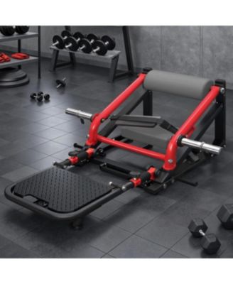 Hip Thrust Machine with Adjustable Footboard, 800LBS Plate-Loaded Glute Bridge Machine