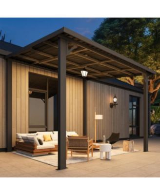 10'X8' Hardtop Gazebo Outdoor Pergola Lean to Metal Pergolas