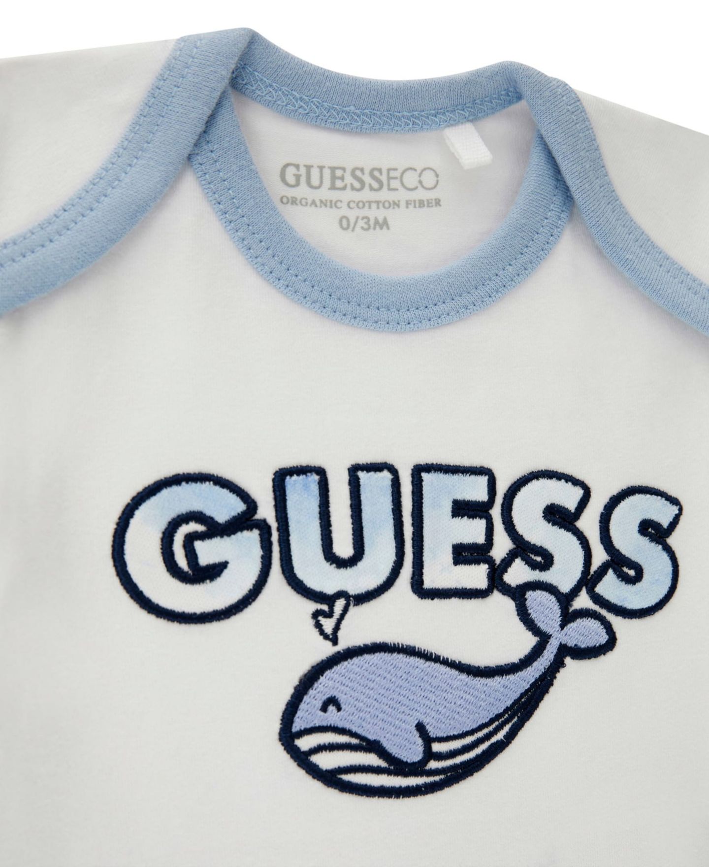 Комплекты GUESS Long-Sleeve Bodysuit, Short-Sleeve Bodysuit and Pants, 3-Piece Set для мальчиков-малышей, цвет: Синий / Белый — фото 3
