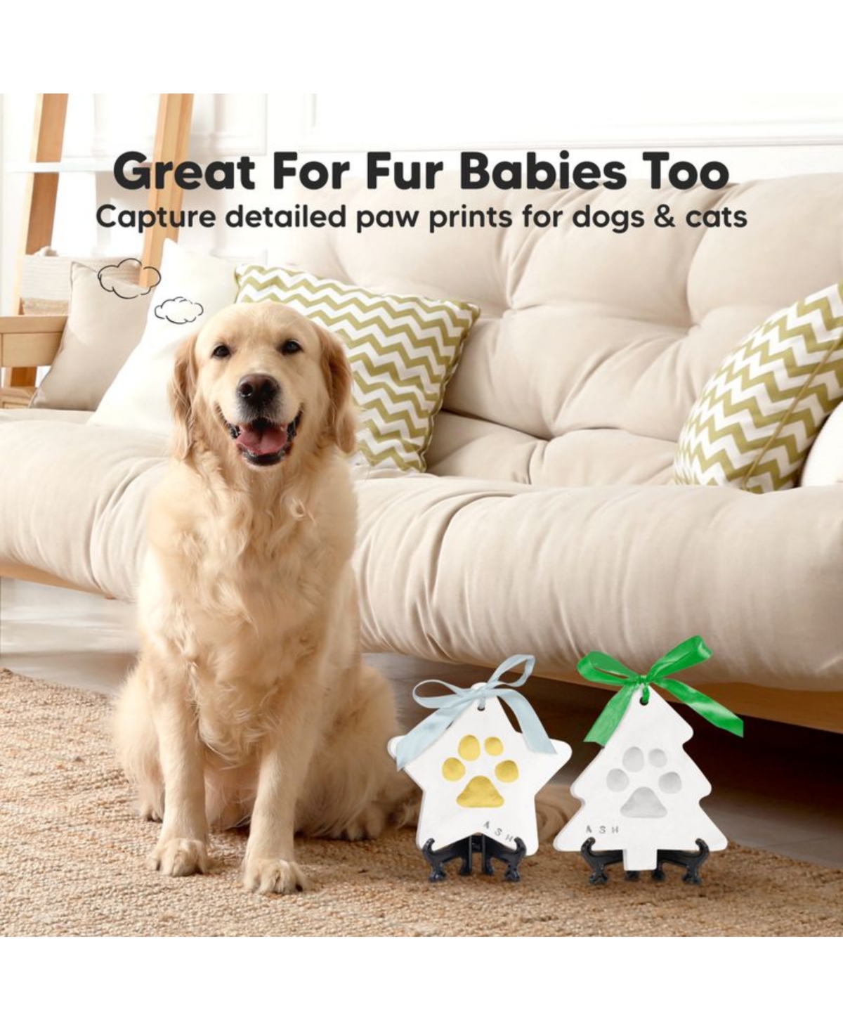 KeaBabies Trove Baby Hand and Footprint Kit, Dog Paw Print Handprint Ornament Kit for Babies, Boys, Girls, Newborns