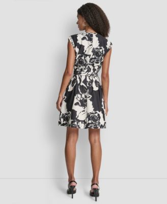 Women's Cap-Sleeve Fit and Flare Dress