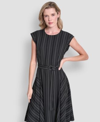 Women's Cap-Sleeve Asymmetric Hem Midi Dress