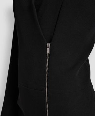 Women's Long-Sleeve Zipper Front A-Line Dress