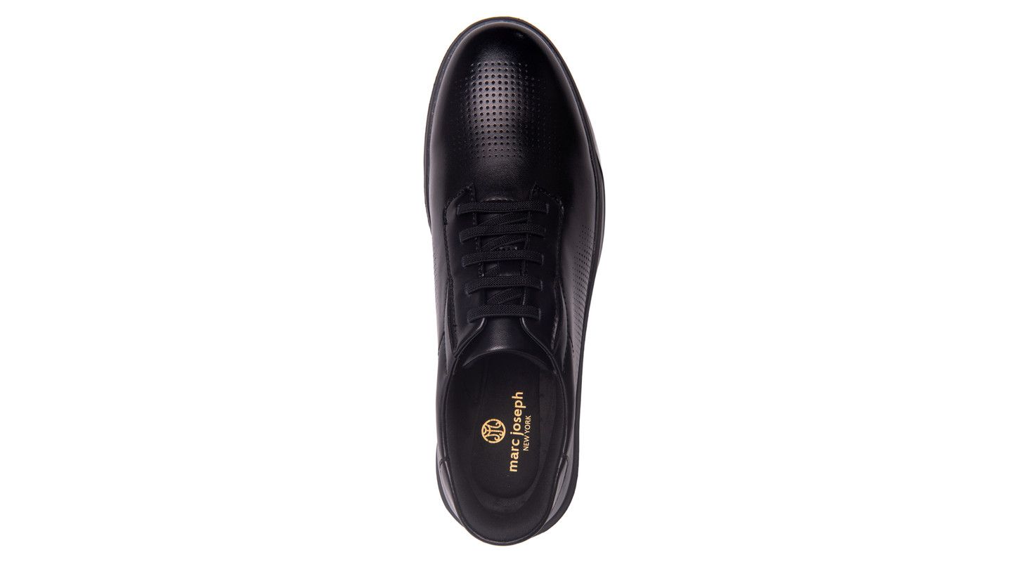 Мужские кроссовки Marc Joseph New York Harbor Rd Hands-Free Slip On Technology Lightweight, цвет: Чёрный кожаный / Чёрный — фото 5