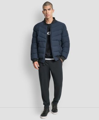 Men's Hooded Quilted Puffer Bomber Jacket