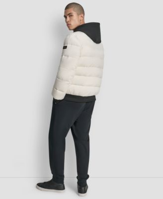 Men's Hooded Quilted Puffer Bomber Jacket