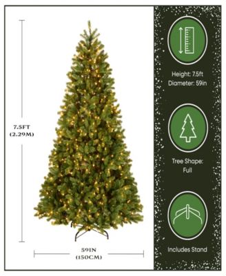 National Tree 7.5' "Feel Real" Downswept Douglas Fir Hinged Tree with 750 Clear Lights