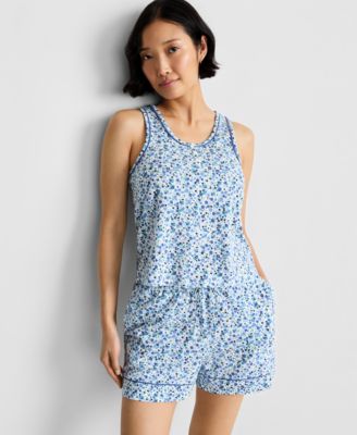 Women's Henley Tank & Shorts Pajama Set