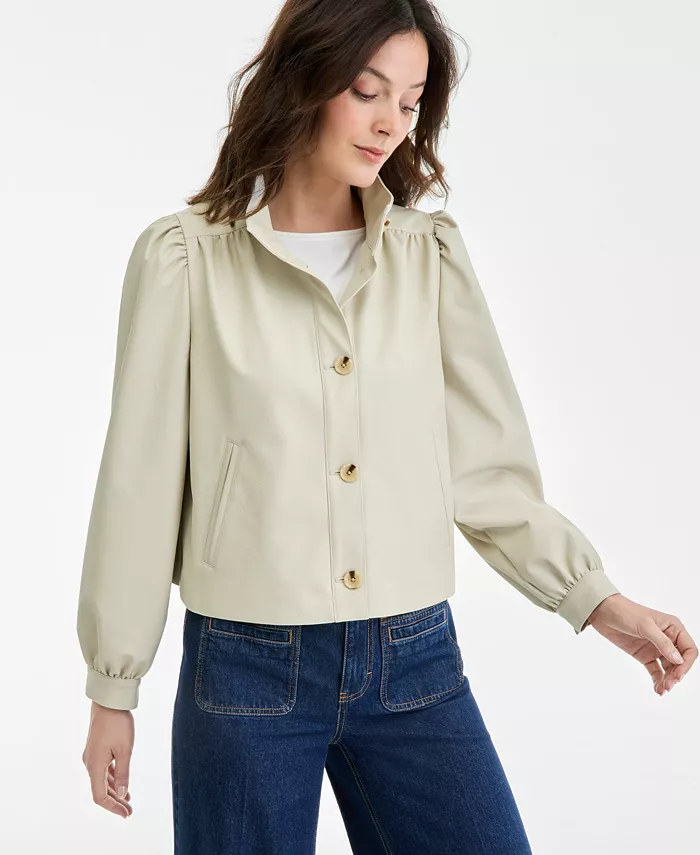 Women's Femme Cropped Faux Leather Jacket - thumbnail 2