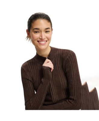 Women's Variegated Rib Zip Through Jackets