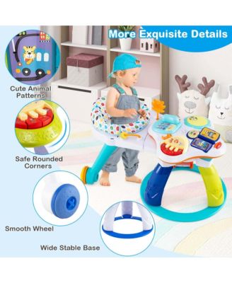 3 in 1 Baby Stationary Activity Center Walk-Around Kids Play Table Set