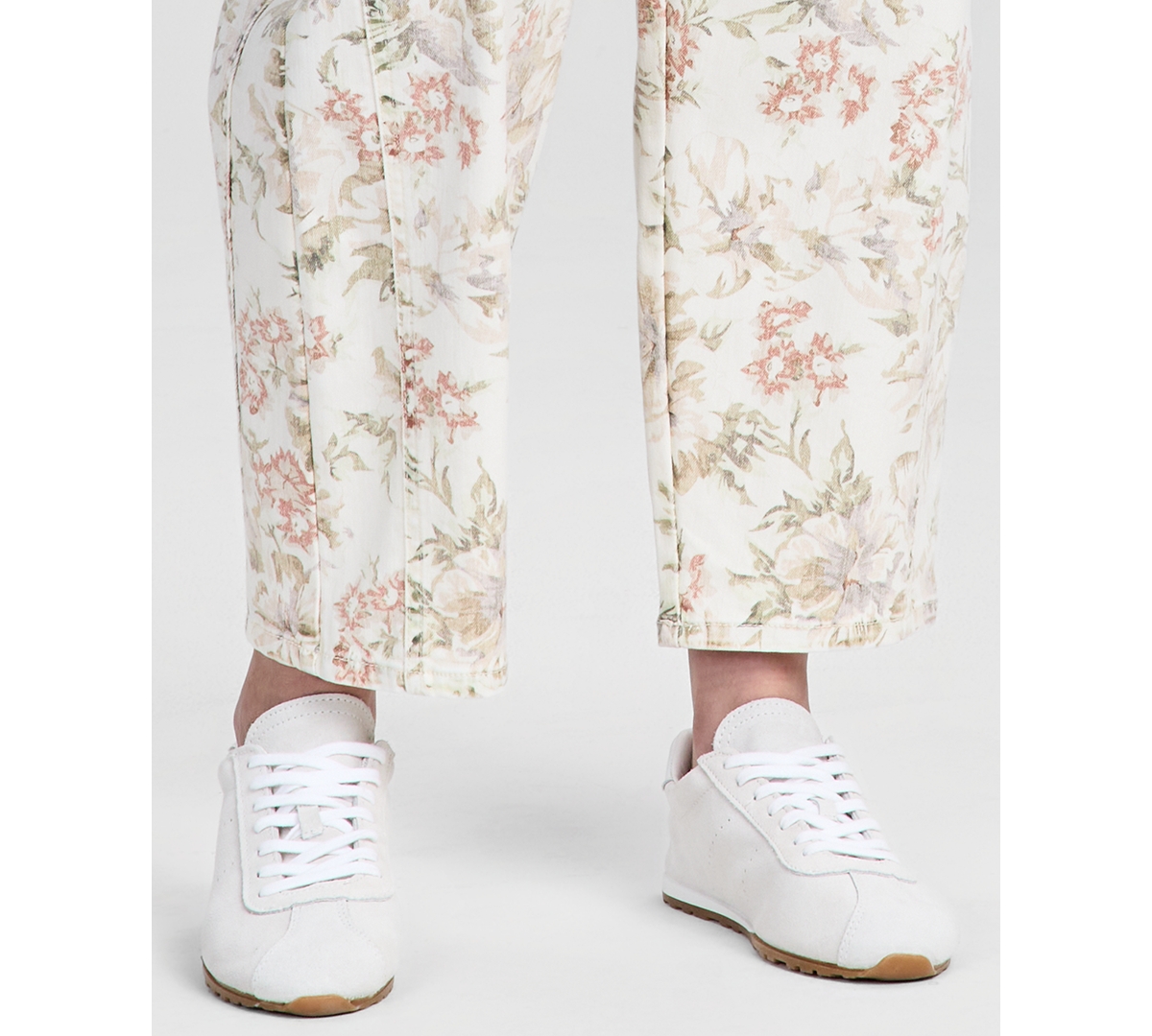 And Now This Women's Floral-Print Barrel-Leg Jeans, Macy's Exclusive