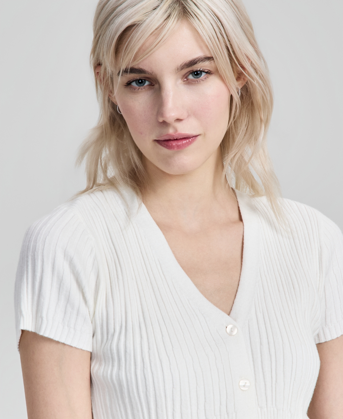 And Now This Women's Ribbed Short-Sleeve Cardigan, Macy's Exclusive