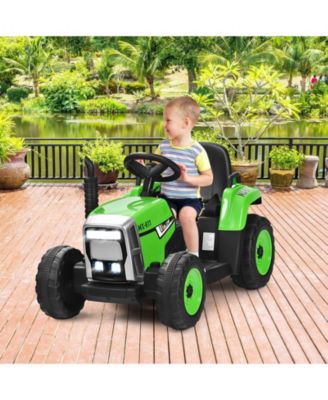 12V Ride on Tractor with 3-Gear-Shift Ground Loader for Kids 3+ Years Old