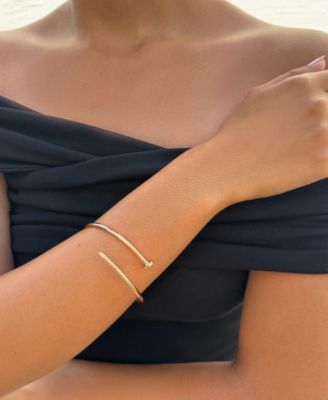 Gold Thin Nail Cuff Bracelet