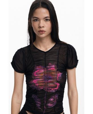 Women's Flower tulle T-shirt