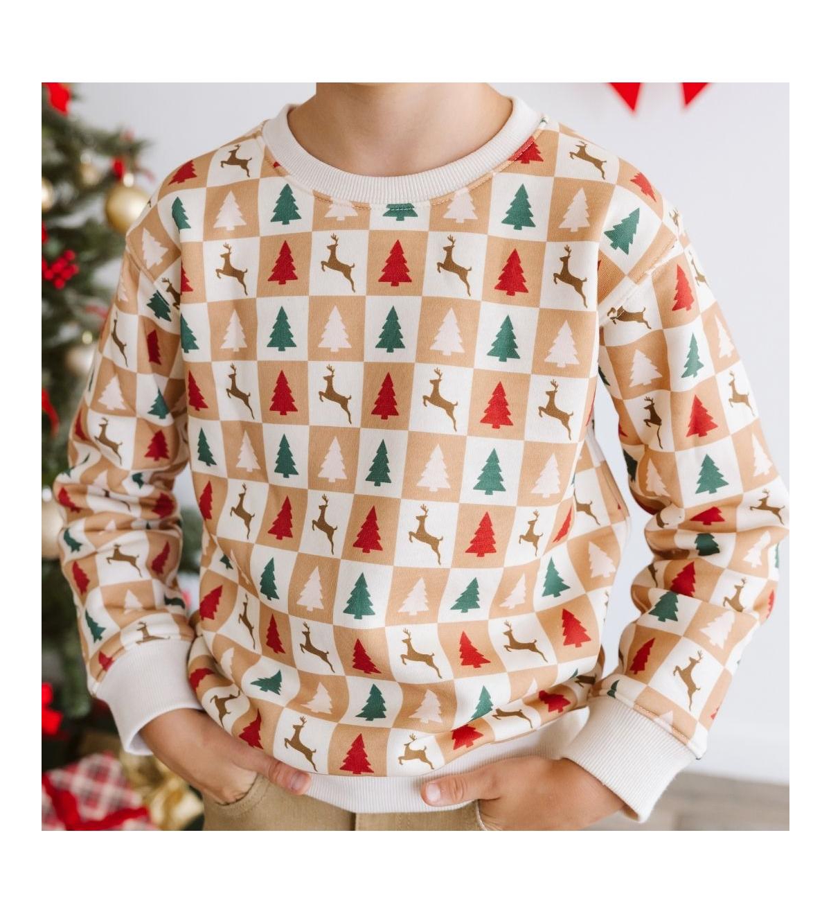 Sweet Wink Little and Big Boys Cabin Christmas Sweatshirt