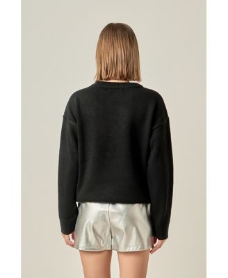 Women's Glitter Lettering Sweater