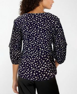 Women's Floral Print Scoop Neck Top