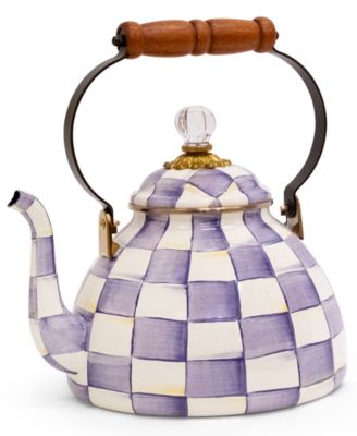 Violet Check 120 oz. Handmade Tea Kettle