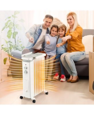 1500W Portable Oil Filled Radiator Heater with 3 Heat Settings