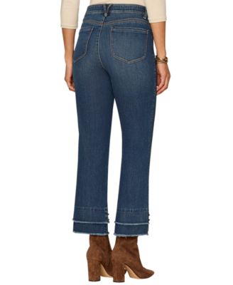 Women's Double Layer Fray Hem Jeans