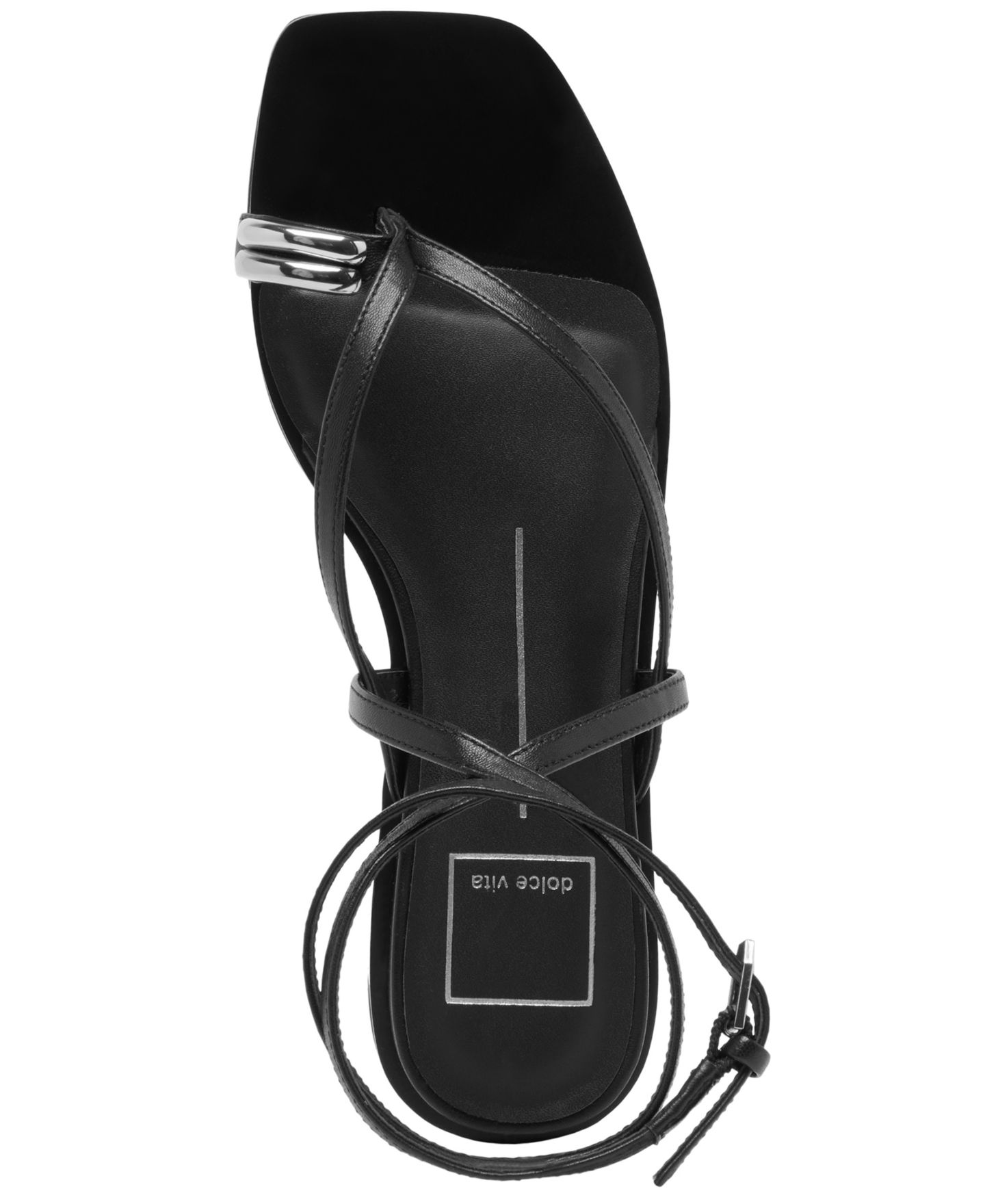 Женские сандалии Dolce Vita Tyrice Strappy Flat, цвет: Чёрный кожаный — фото 4