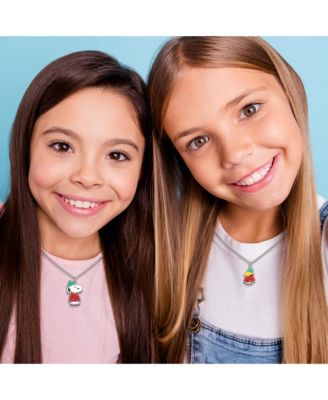 Snoopy & Woodstock Necklace Set, 2-Piece, Silver-Tone