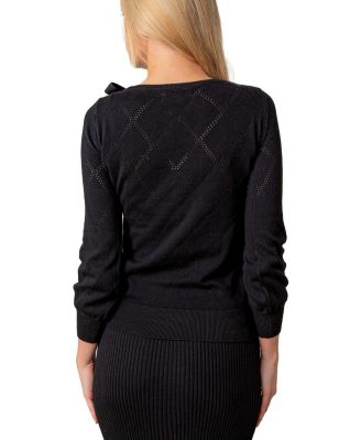 Women's Organic Bow Detail Pointelle Sweater