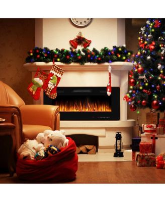 42 Inch Recessed Ultra Thin Electric Fireplace with Timer