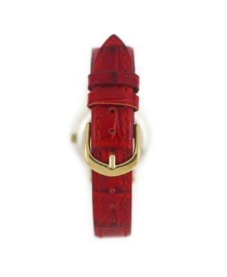 Unisex Quartz Novelty Santa Claus Watch, Red Leather Strap, 34mm Round Case