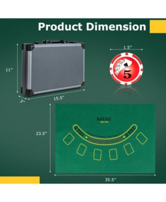 400 Pcs Casino Poker Chip Set with Case, Cards, Dice & Felt