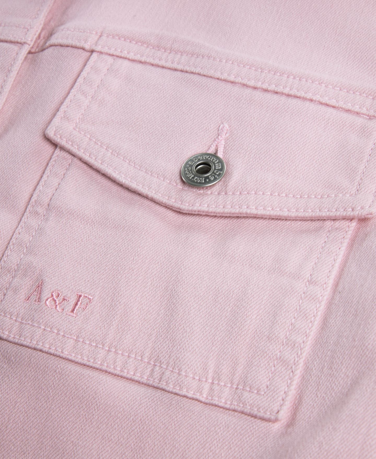 Куртка abercrombie kids Spread Collar Cropped Jacket для девочек, цвет: Меловой розовый — фото 3