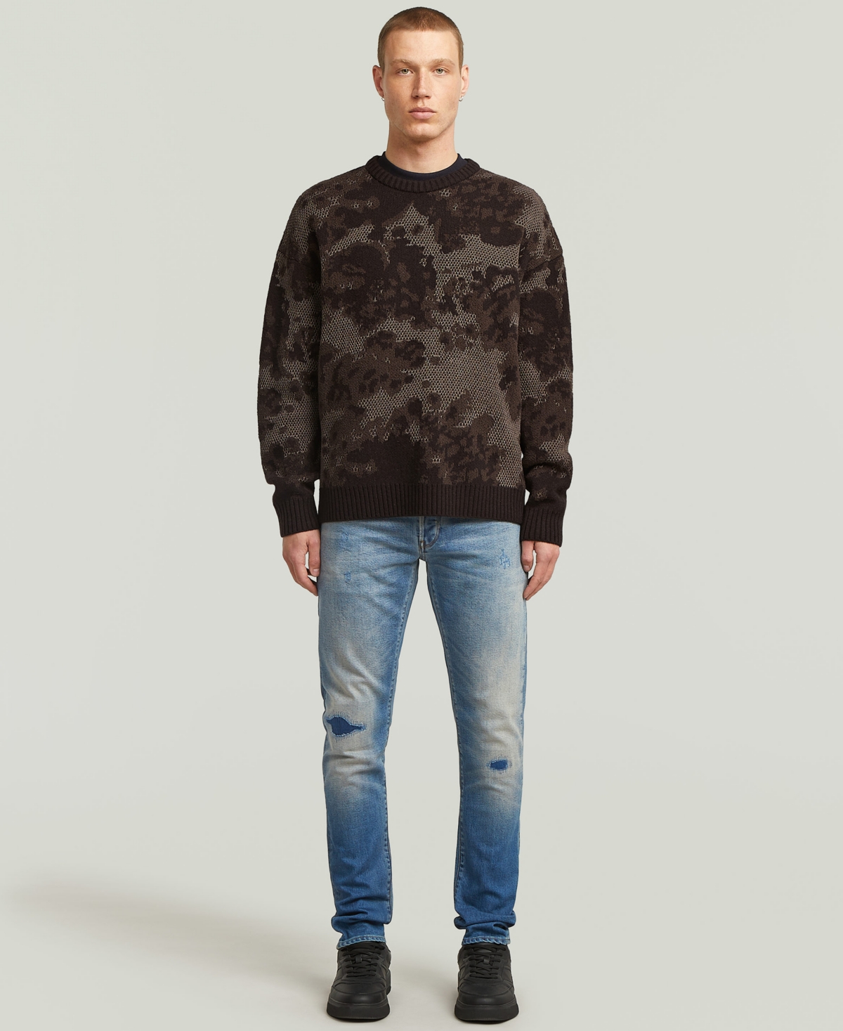 G-Star Raw Men's Camo Jacquard Knit Sweater