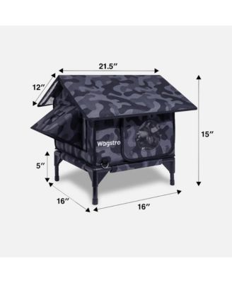 RoofHaus Outdoor Heated Cat House in Night Camo