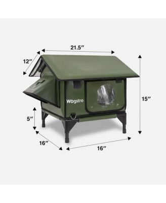 RoofHaus Heated Outdoor Cat Shelter – Olive Green