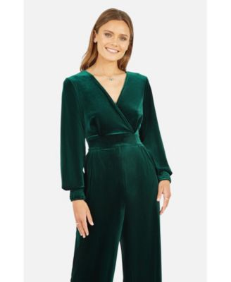 Women's Velvet Long Sleeve Jumpsuit